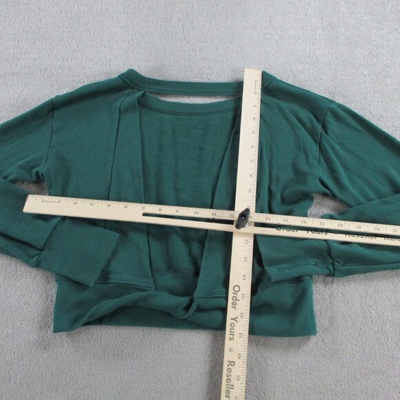 Bombshell Sportswear Open Back Pullover Top Womens Small Green Cropped EUC - Picture 5 of 9